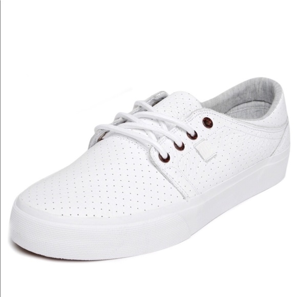 dc white leather shoes